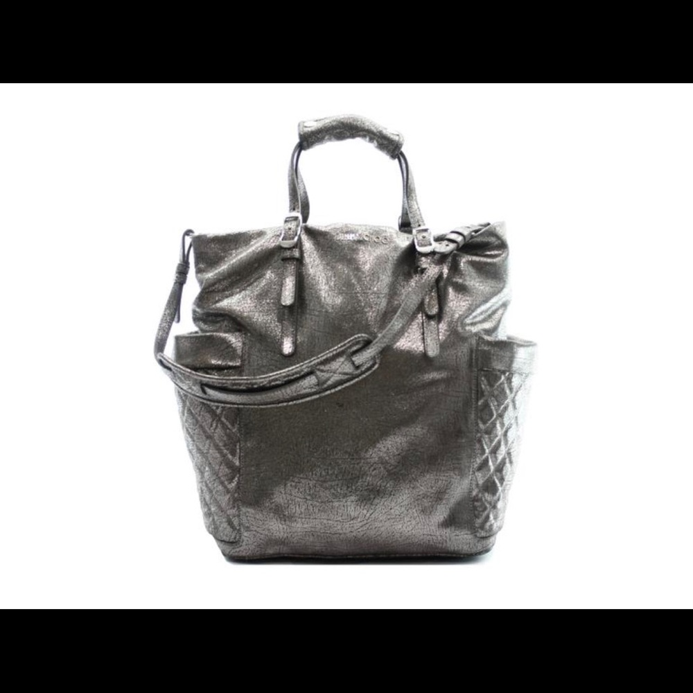 Jimmy Choo Metallic Leather Quilted Satchel